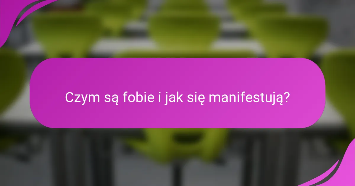 Czym są fobie i jak się manifestują?