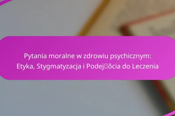Pytania moralne w zdrowiu psychicznym: Etyka, Stygmatyzacja i Podejścia do Leczenia