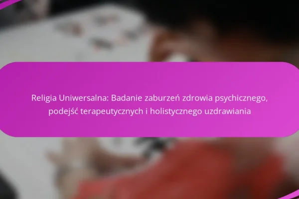 Religia Uniwersalna: Badanie zaburzeń zdrowia psychicznego, podejść terapeutycznych i holistycznego uzdrawiania