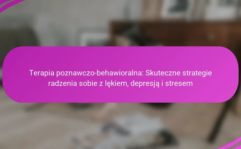 Terapia poznawczo-behawioralna: Skuteczne strategie radzenia sobie z lękiem, depresją i stresem