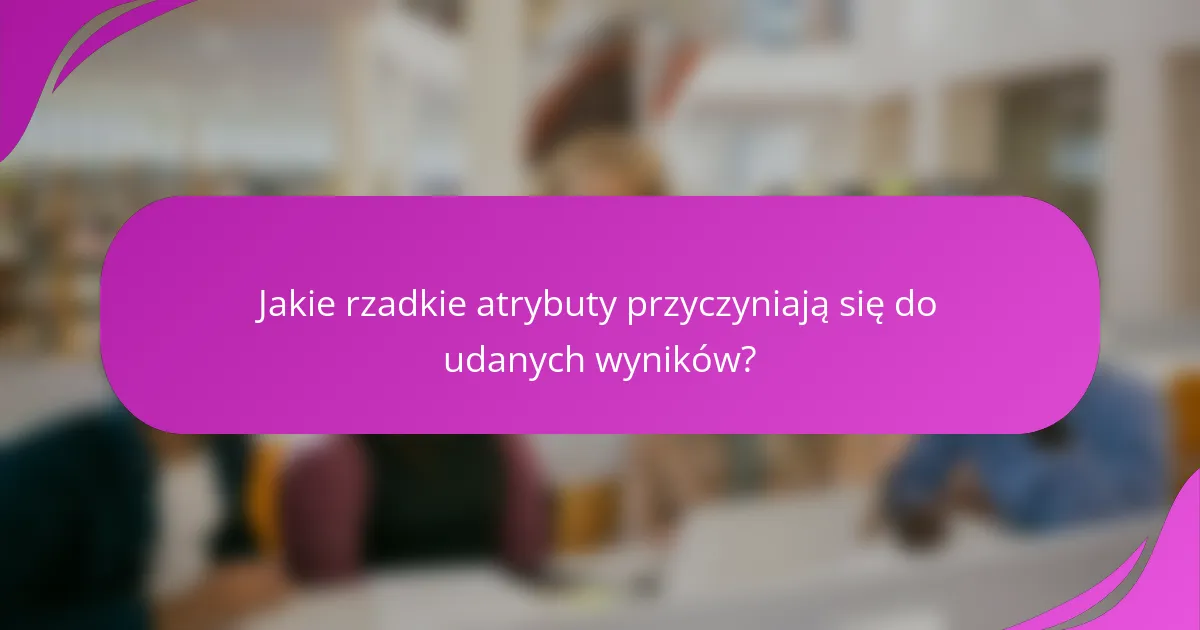 Jakie rzadkie atrybuty przyczyniają się do udanych wyników?
