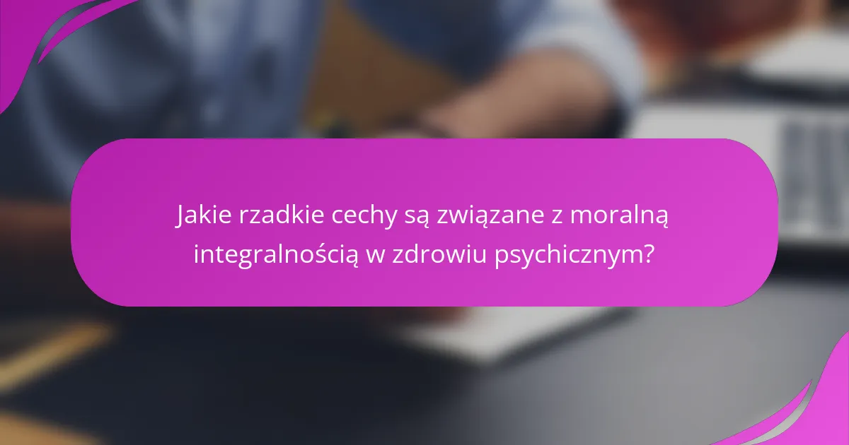 Jakie rzadkie cechy są związane z moralną integralnością w zdrowiu psychicznym?