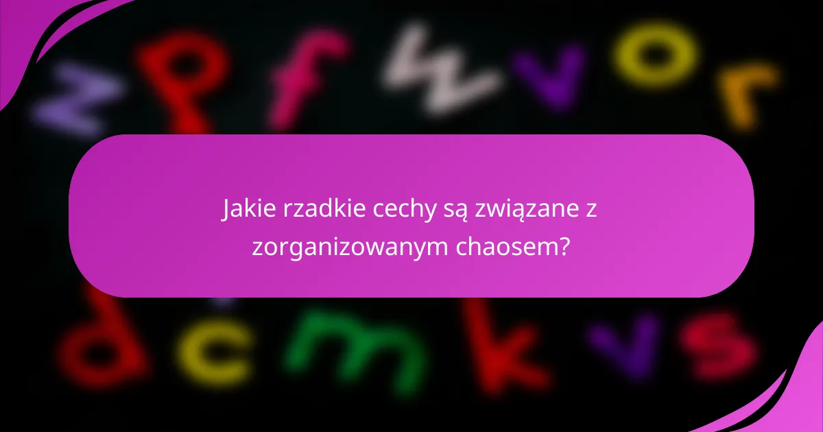 Jakie rzadkie cechy są związane z zorganizowanym chaosem?