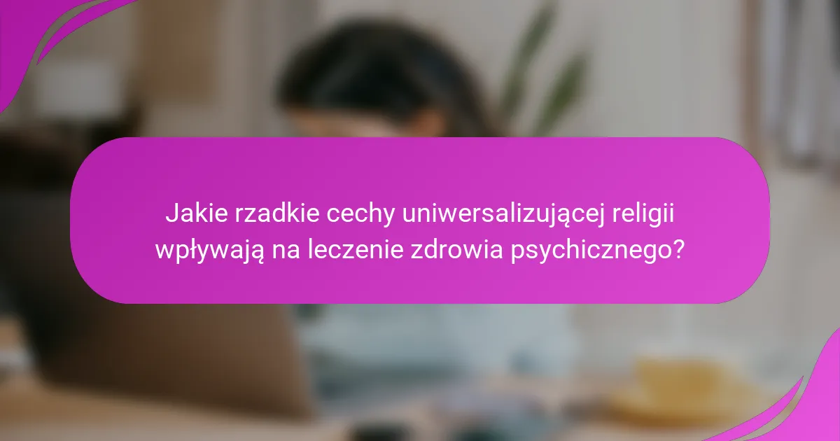 Jakie rzadkie cechy uniwersalizującej religii wpływają na leczenie zdrowia psychicznego?