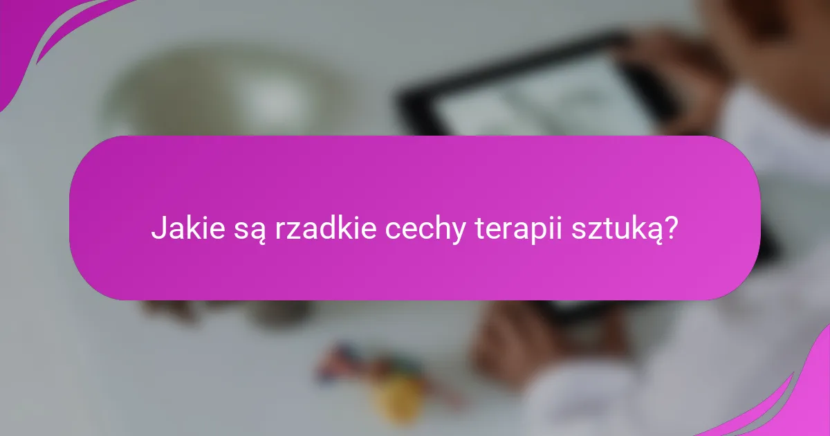 Jakie są rzadkie cechy terapii sztuką?