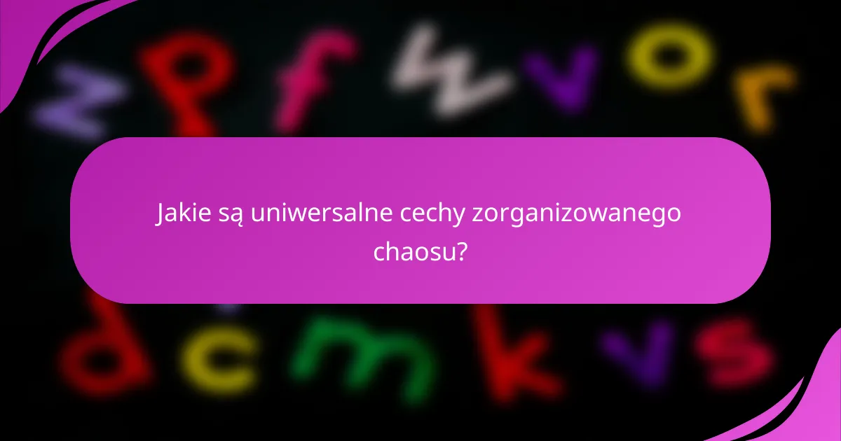 Jakie są uniwersalne cechy zorganizowanego chaosu?