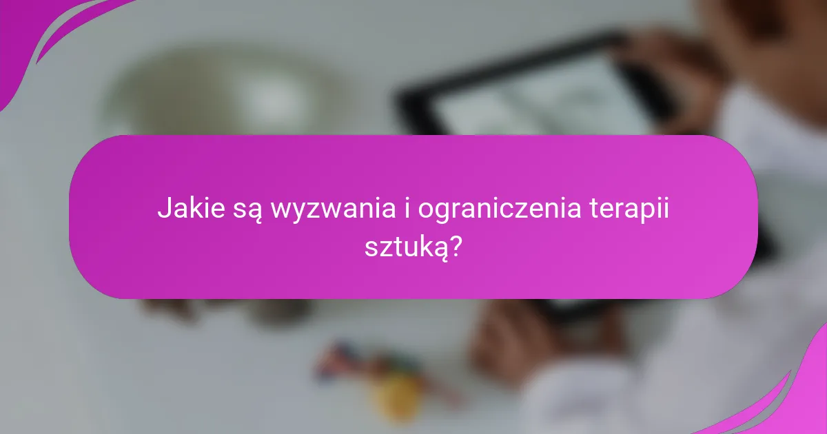 Jakie są wyzwania i ograniczenia terapii sztuką?